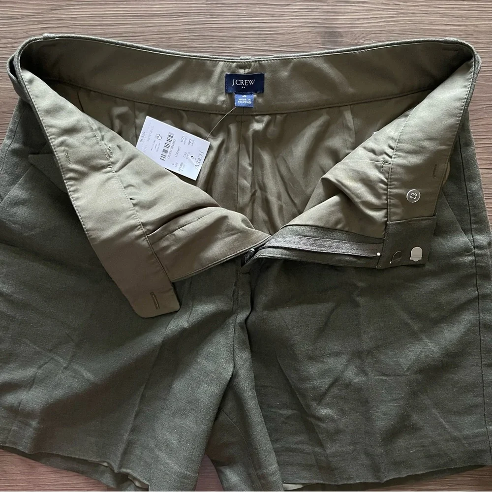 J. Crew Green Tailored Shorts with Fabric Belt NWT Sz 4